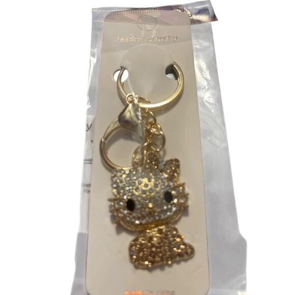 New Hello Kitty Style Pink Rhinestone Key Chain Handbag Charm - Picture 1 of 1